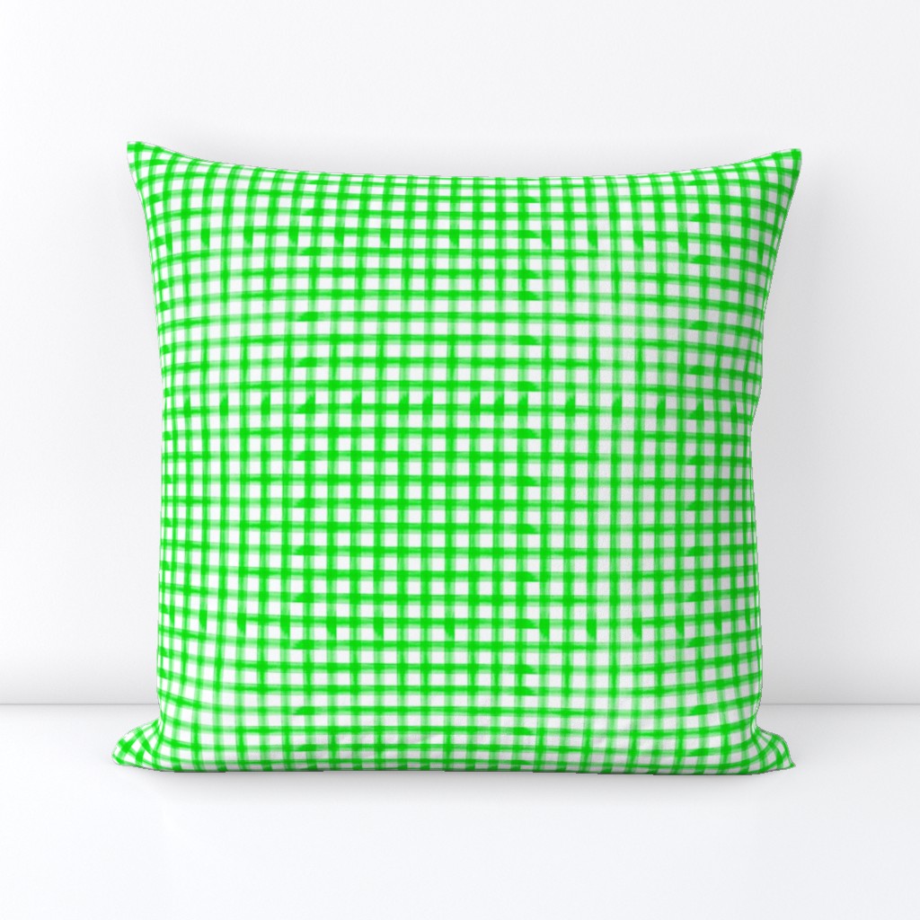 watermelon slices coordinate - green watercolor plaid