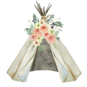 White Teepee Flowers | Woodland Watercolor