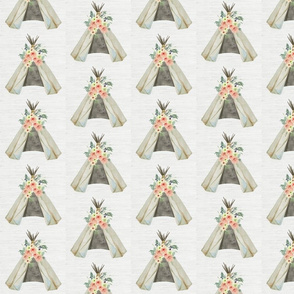 Teepee Flower Linen Small | Woodland Watercolor