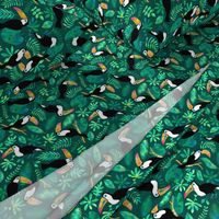 Toucan jungle watercolor green