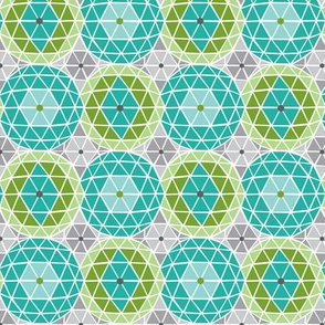 Geodome - Modern Geometric Dot Aqua Green & Grey