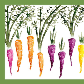Watercolor Carrots Tea Towel Linen Cotton Canvas only