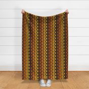 Smaller Scale Mid-Century 1970s Motif Browns 