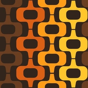 Smaller Scale Mid-Century 1970s Motif Browns 