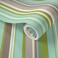 Daydreamer Stripe - Aqua & Taupe