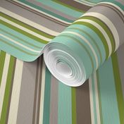 Daydreamer Stripe - Aqua & Taupe