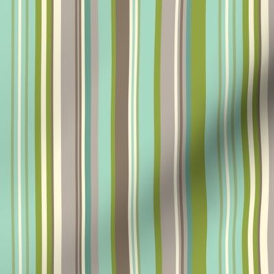 Daydreamer Stripe - Aqua & Taupe