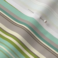 Daydreamer Stripe - Aqua & Taupe