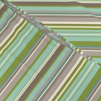 Daydreamer Stripe - Aqua & Taupe