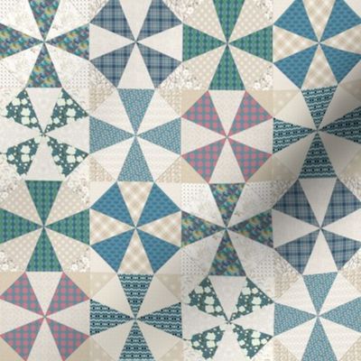 Kaleidoscope Cheater in Blues and Beige