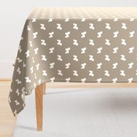 Bichon Frise silhouette dog fabric pattern med brown