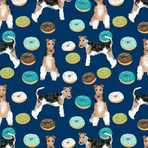 Wire Fox Terriers dog breed fabric donuts boysnavy