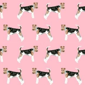 Wire Fox Terriers dog breed fabric simple blossom