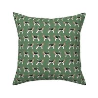 Wire Fox Terriers dog breed fabric medium green