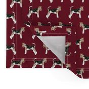 Wire Fox Terriers dog breed fabric simple ruby