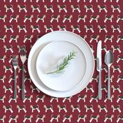Wire Fox Terriers dog breed fabric simple ruby