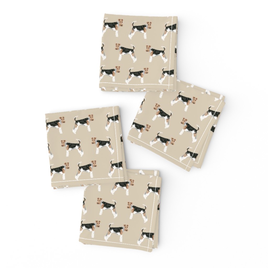 Wire Fox Terriers dog breed fabric simple