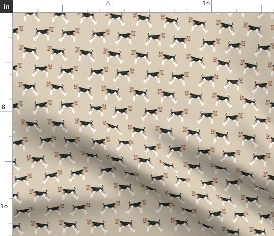 Wire Fox Terriers dog breed fabric simple