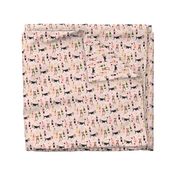 Wire Fox Terriers dog breed fabric wine pink