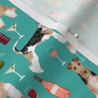 Wire Fox Terriers dog breed fabric wine