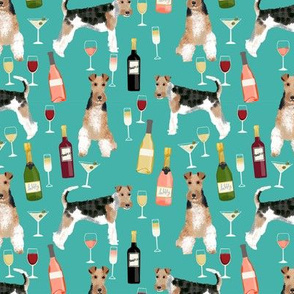 Wire Fox Terriers dog breed fabric wine