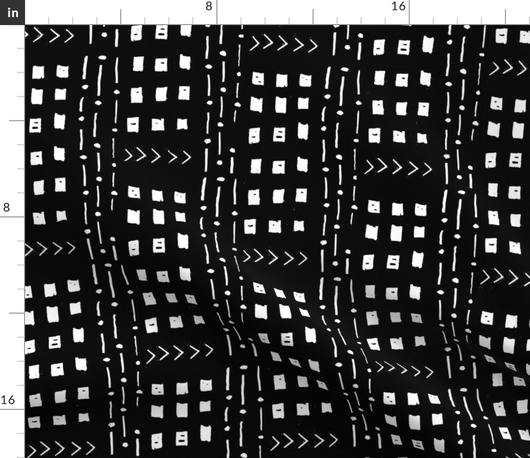 mudcloth inspired fabrics - black and white fabric