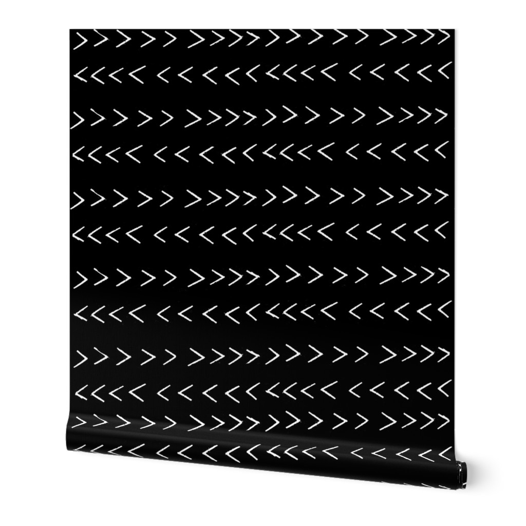 mudcloth inspired zig zag - black and white fabric