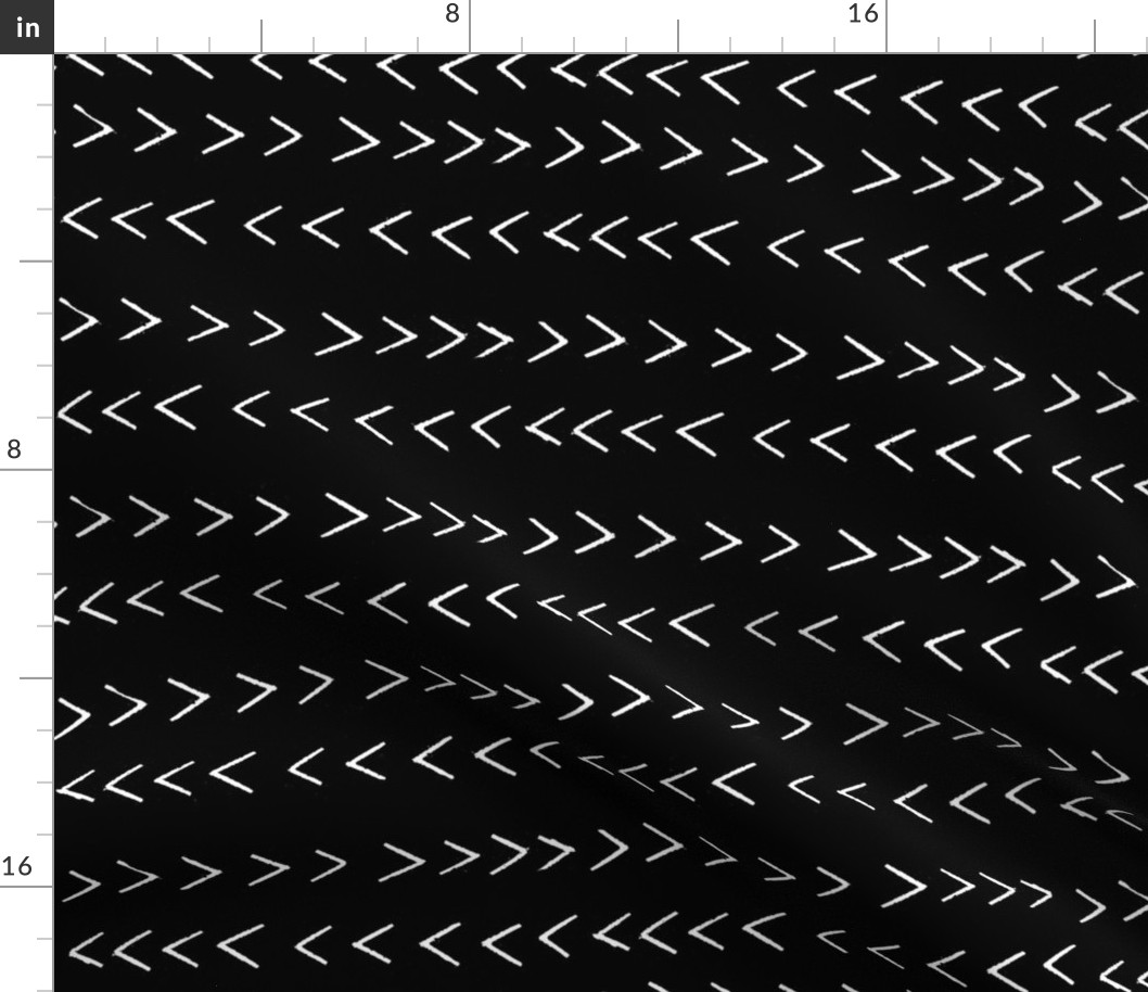 mudcloth inspired zig zag - black and white fabric