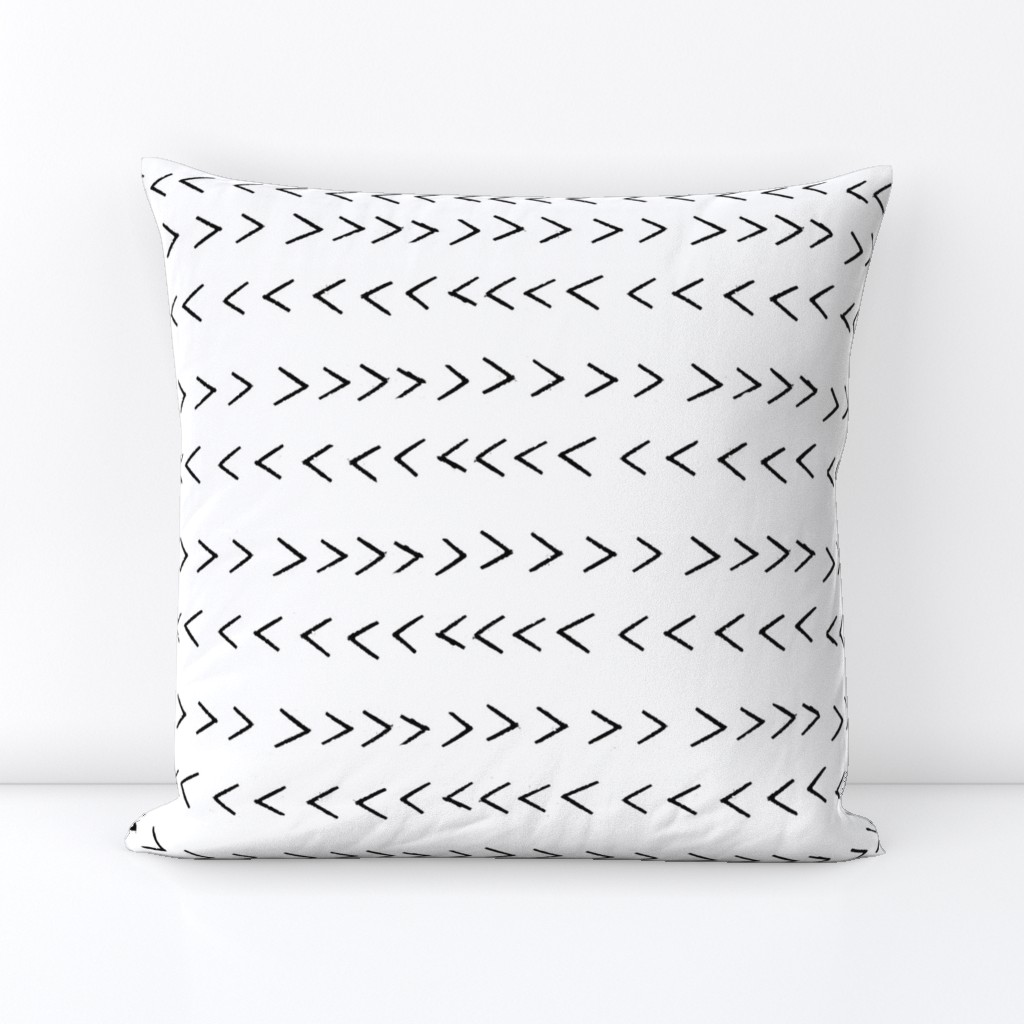 mudcloth inspired zig zag - black and white fabric