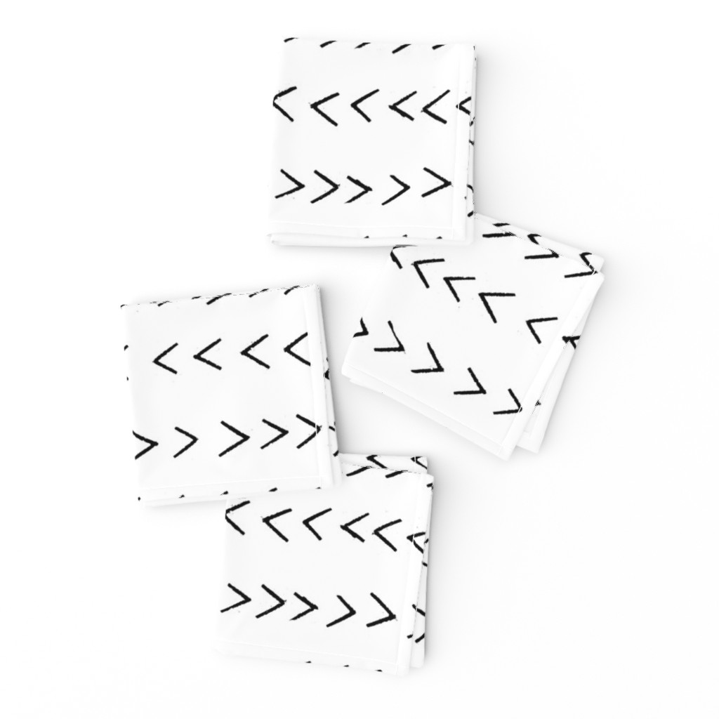 mudcloth inspired zig zag - black and white fabric