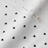 Hand Drawn Small Black Hearts on White