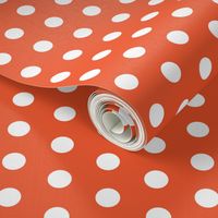 White polka dots on flame hot orange by Su_G_©SuSchaefer