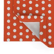 White polka dots on flame hot orange by Su_G_©SuSchaefer