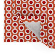 Red in white polka dots on flame hot orange by Su_G_©SuSchaefer