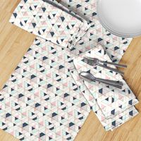 Mod Triangles S - Navy Mint Pink