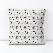 Mod Triangles S - Navy Mint Pink
