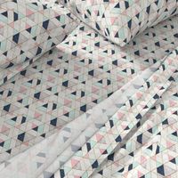 Mod Triangles S - Navy Mint Pink