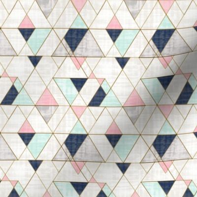 Mod Triangles S - Navy Mint Pink