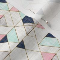 Mod Triangles S - Navy Mint Pink