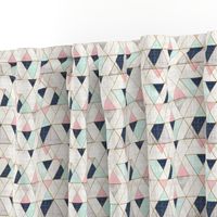 Mod Triangles S - Navy Mint Pink