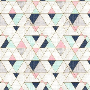 Mod Triangles S - Navy Mint Pink