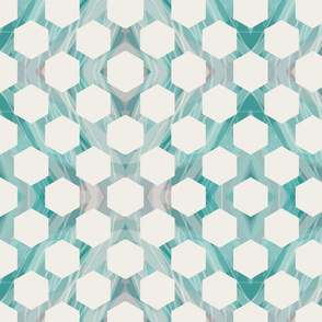 Marble Hexagons - Aqua
