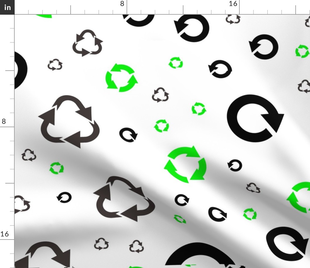 pattern with recycle symbols.