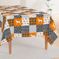 Coonhound quilt top - orange and charcoal