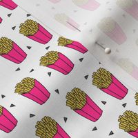 french fries fabric // pink fries cute junk food print by andrea lauren