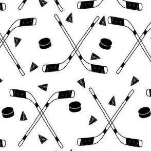 hockey fabric //  hockey sports fabrics hockey sport ice hockey kids fabric  - black and white