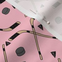 hockey fabric //  hockey sports fabrics hockey sport ice hockey kids fabric  - pink