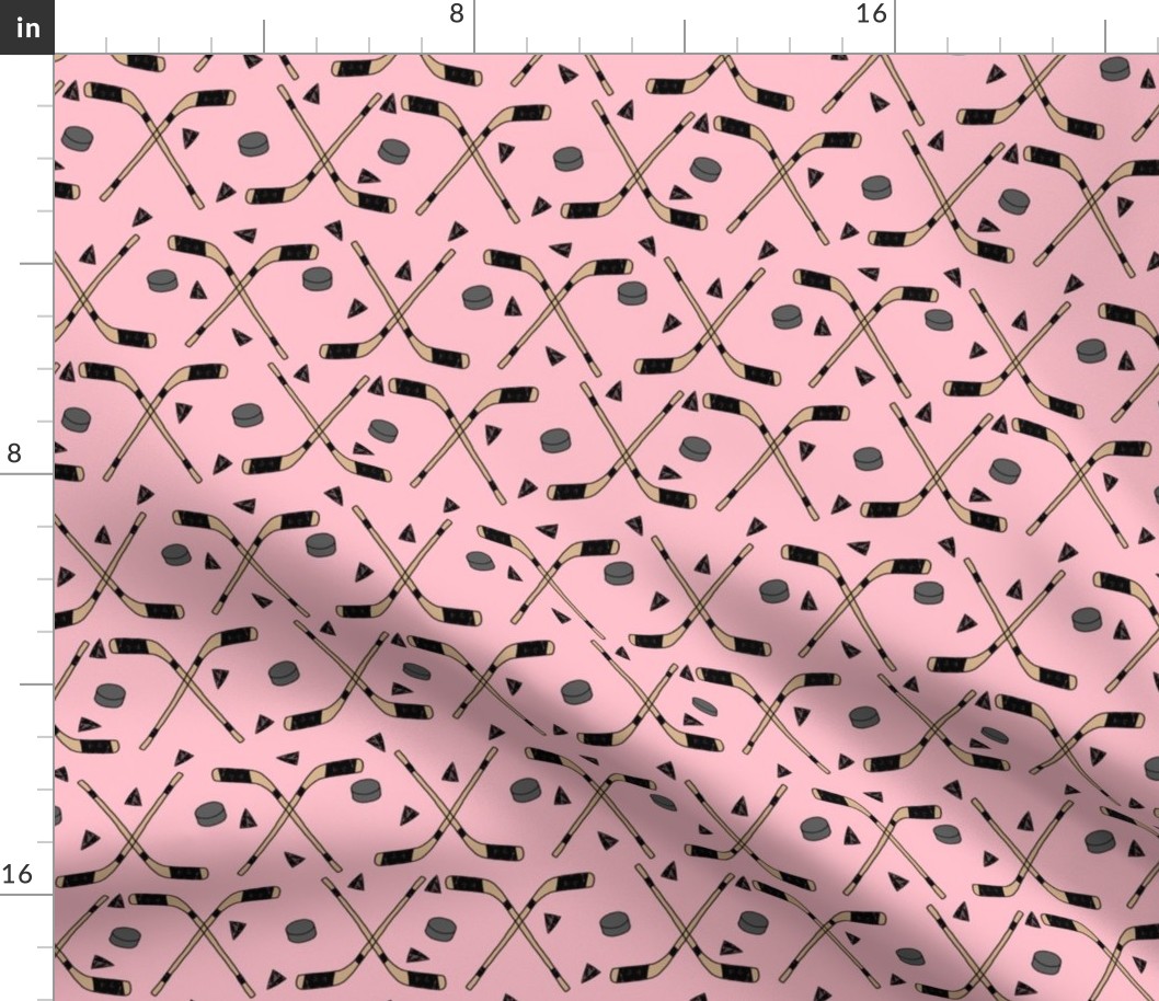 hockey fabric //  hockey sports fabrics hockey sport ice hockey kids fabric  - pink