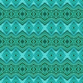 GP7 -  Geometric Stripes in Teal - Aqua - Crosswise