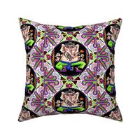 Lord ganesha ganesh Hindu India Indian colorful mandala, large scale, violet orchid purple lilac black white